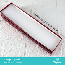 Cargar imagen en el visor de la galería, Caja de Joyería Roja Tornasol Estrellas (5*20cm)
