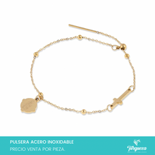 Cargar imagen en el visor de la galería, Pulsera Virgen Dorado Acero Inoxidable
