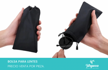 Cargar imagen en el visor de la galería, Bolsa de Tela Negra para Lentes (17x9cm) Empaque
