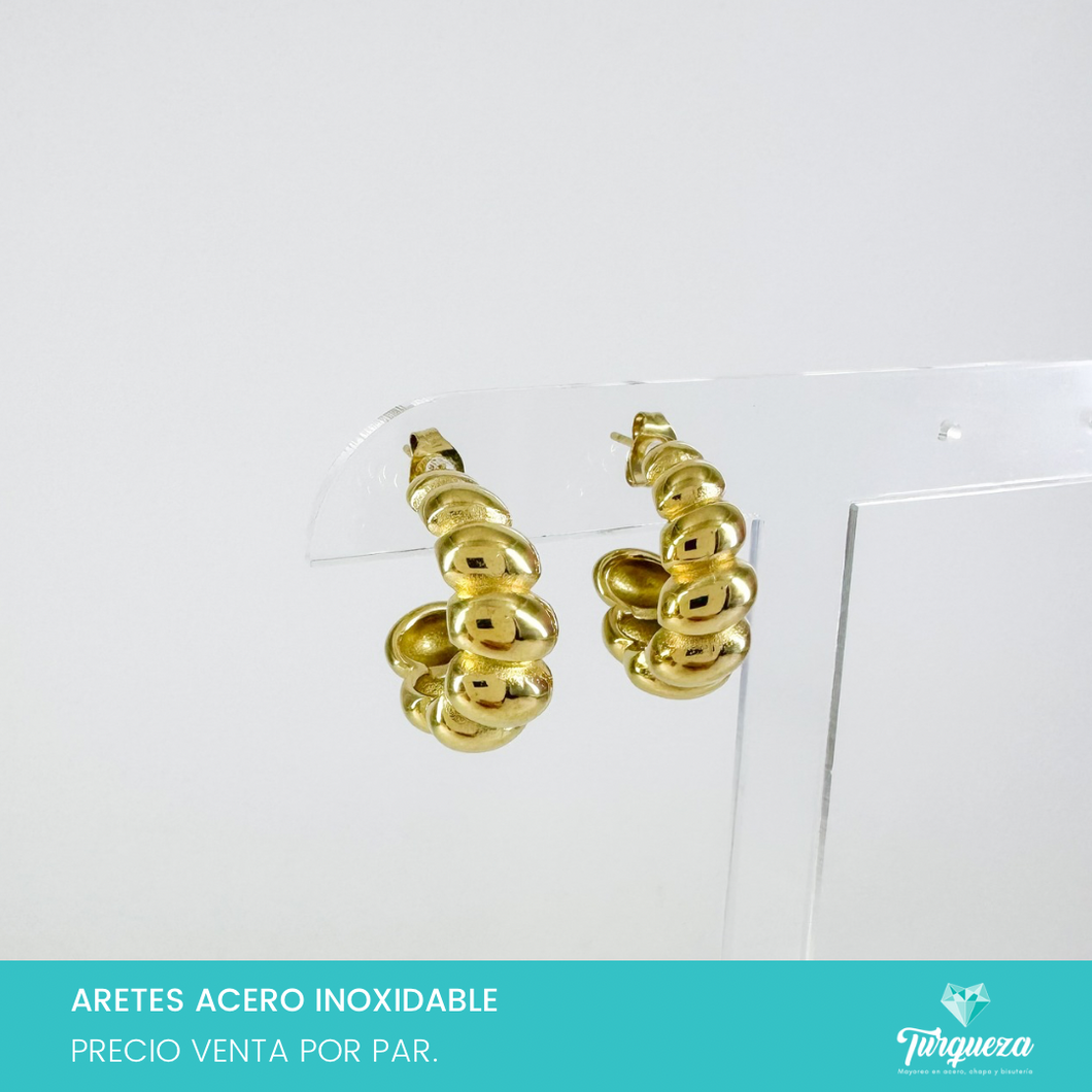 Arete Dorado 2.5cm Acero Inoxidable