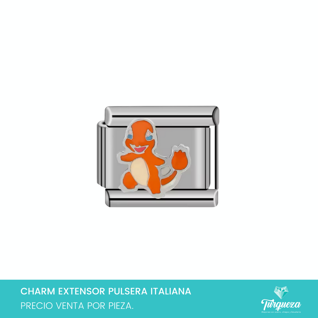 Dije Charm Poke mon para Pulsera Tipo Italiana Plateado Acero Inoxidable