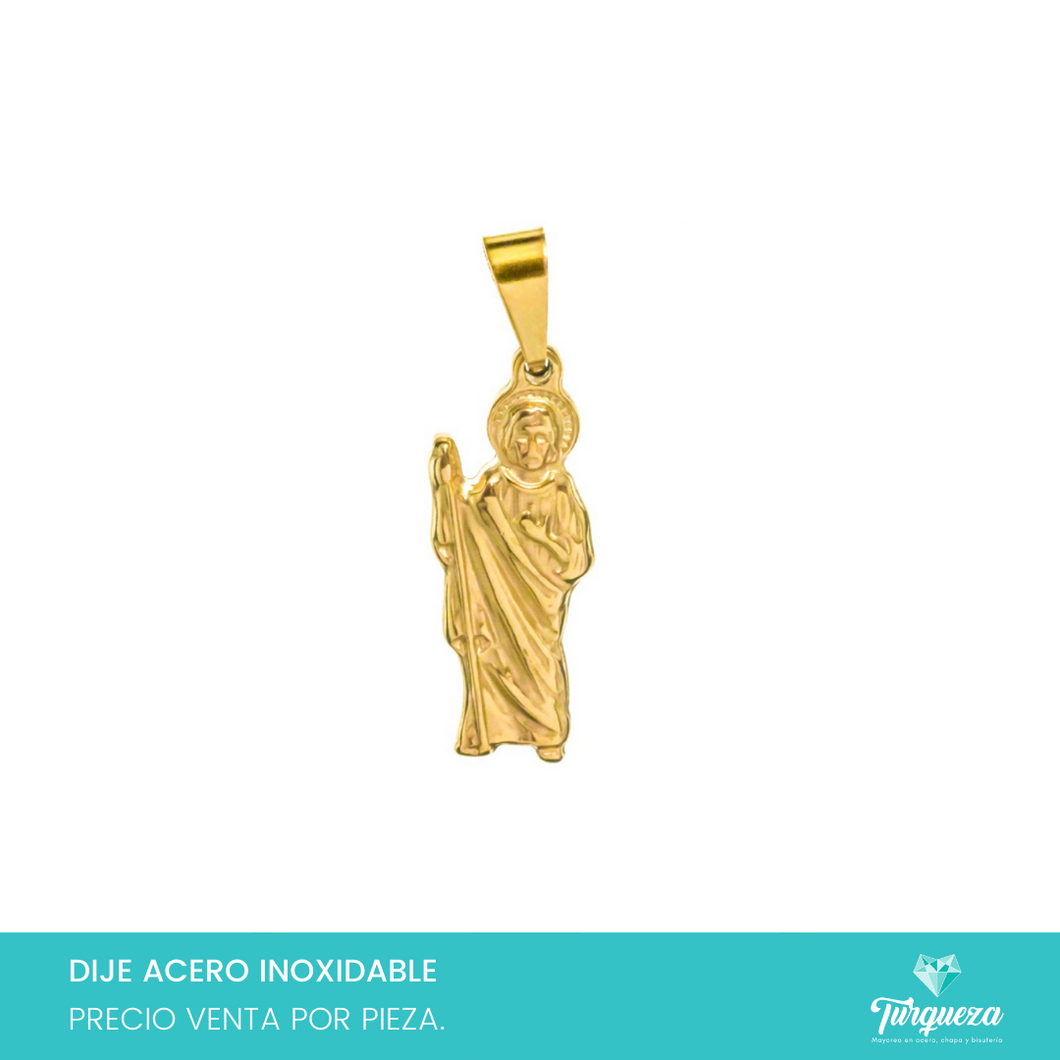 Dije San Judas GDE Dorado Acero Inoxidable