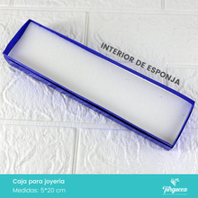 Cargar imagen en el visor de la galería, Caja de Joyería Azul Tornasol Estrellas (5*20cm)
