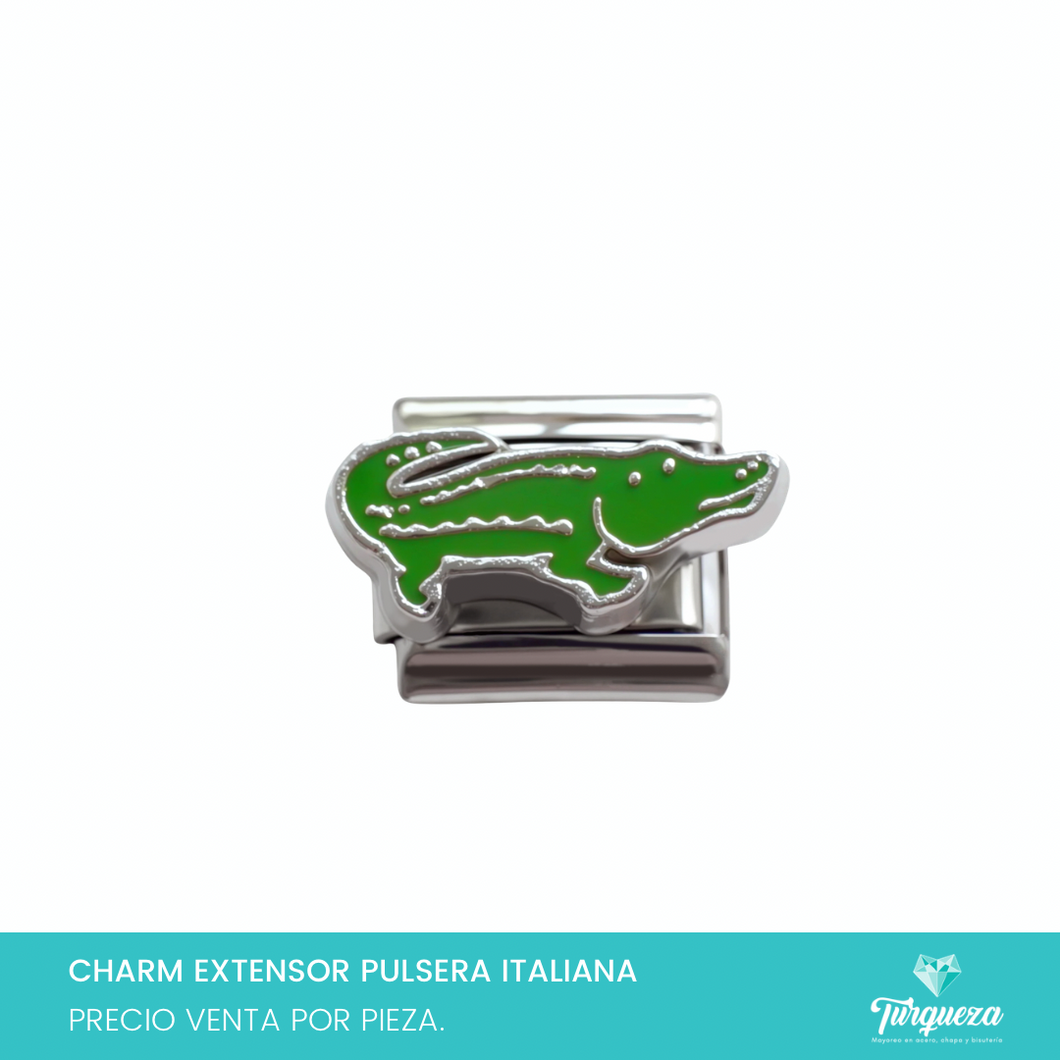 Dije Charm Cocodrilo para Pulsera Tipo Italiana Acero Inoxidable