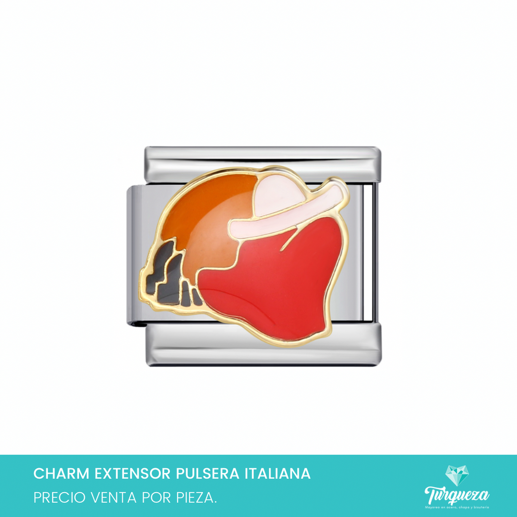 Dije Charm Sombrero para Pulsera Tipo Italiana Plateado Acero Inoxidable