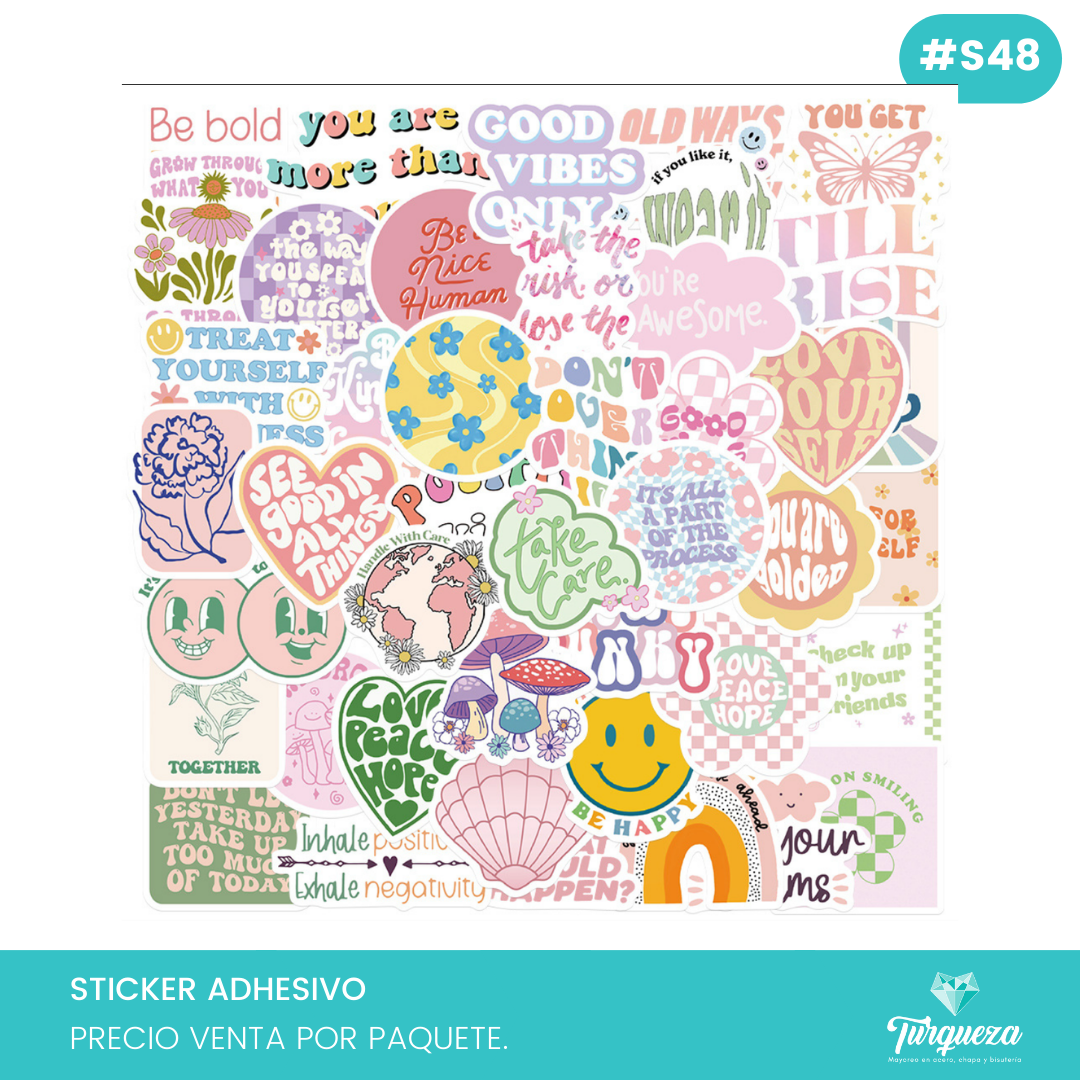 Stickers #S48 (50 pzas) – Turqueza Accesorios