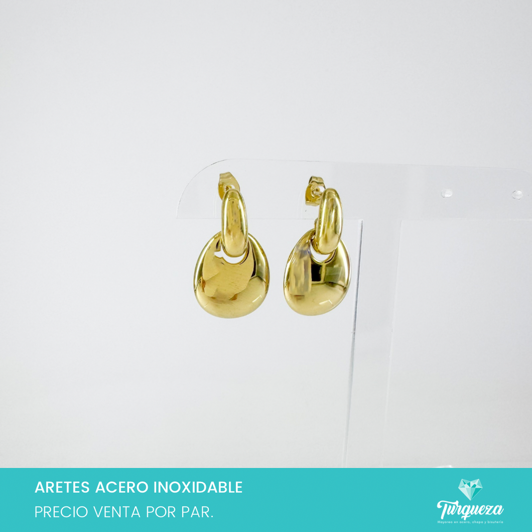 Arete Figura Colgante Dorado 2.5cm Acero Inoxidable