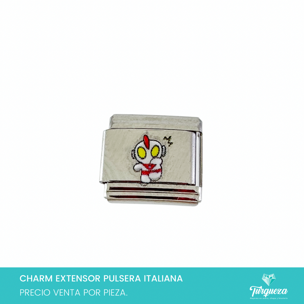 Dije Charm Alien para Pulsera Tipo Italiana Acero Inoxidableo