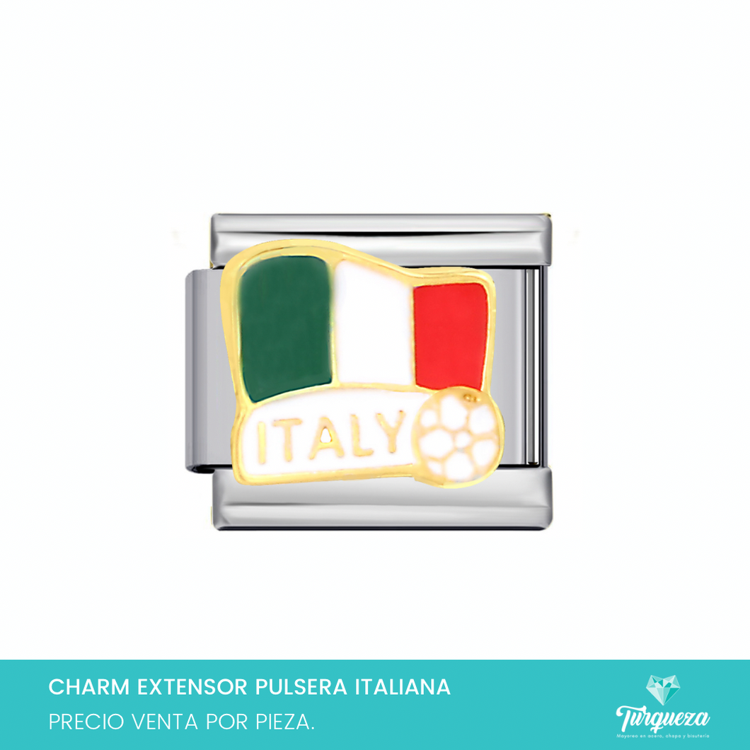 Dije Charm Italy para Pulsera Tipo Italiana Plateado Acero Inoxidable