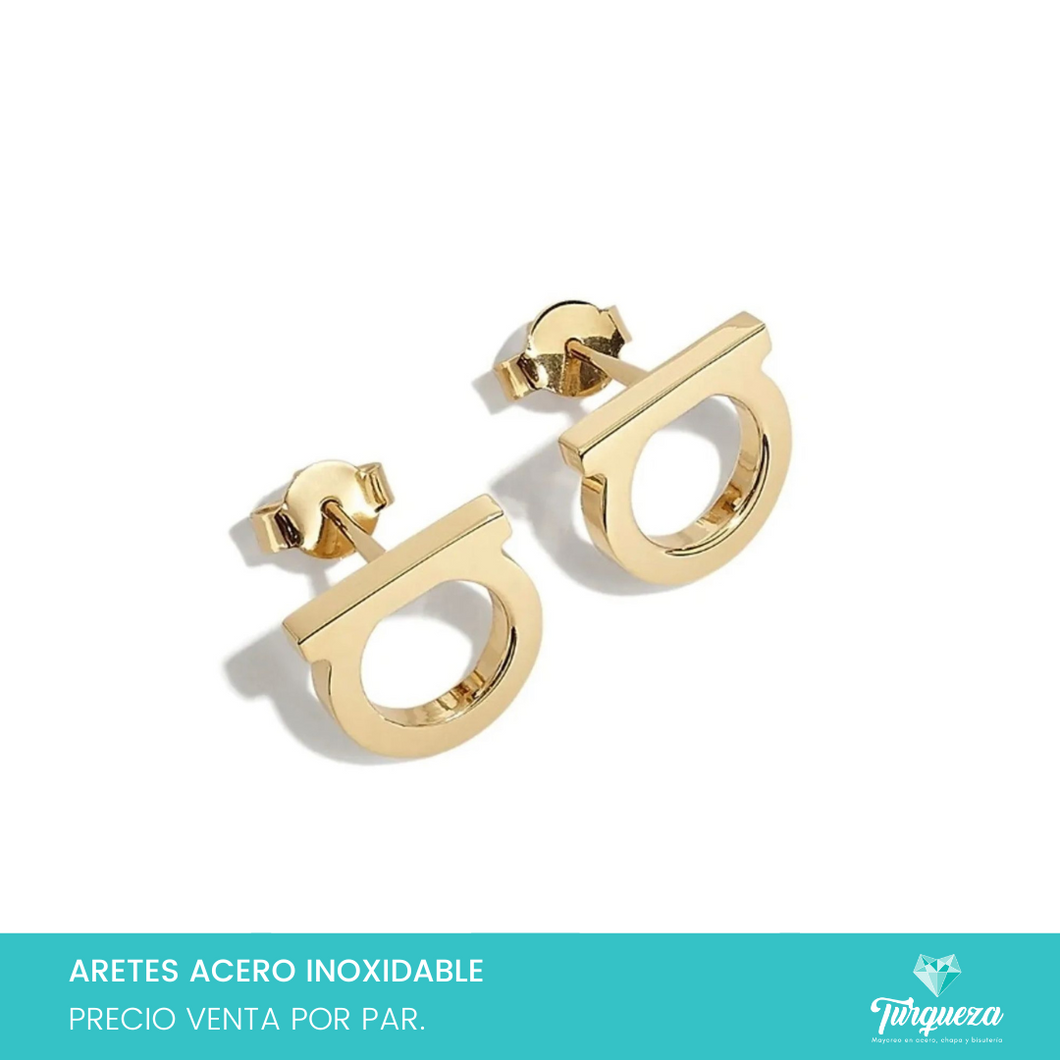 Aretes Dupes F Dorado Acero Inoxidable