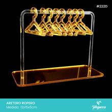 Load image into Gallery viewer, Exhibidor Aretes Ropero Ganchitos de Ropa Dorado Espejo
