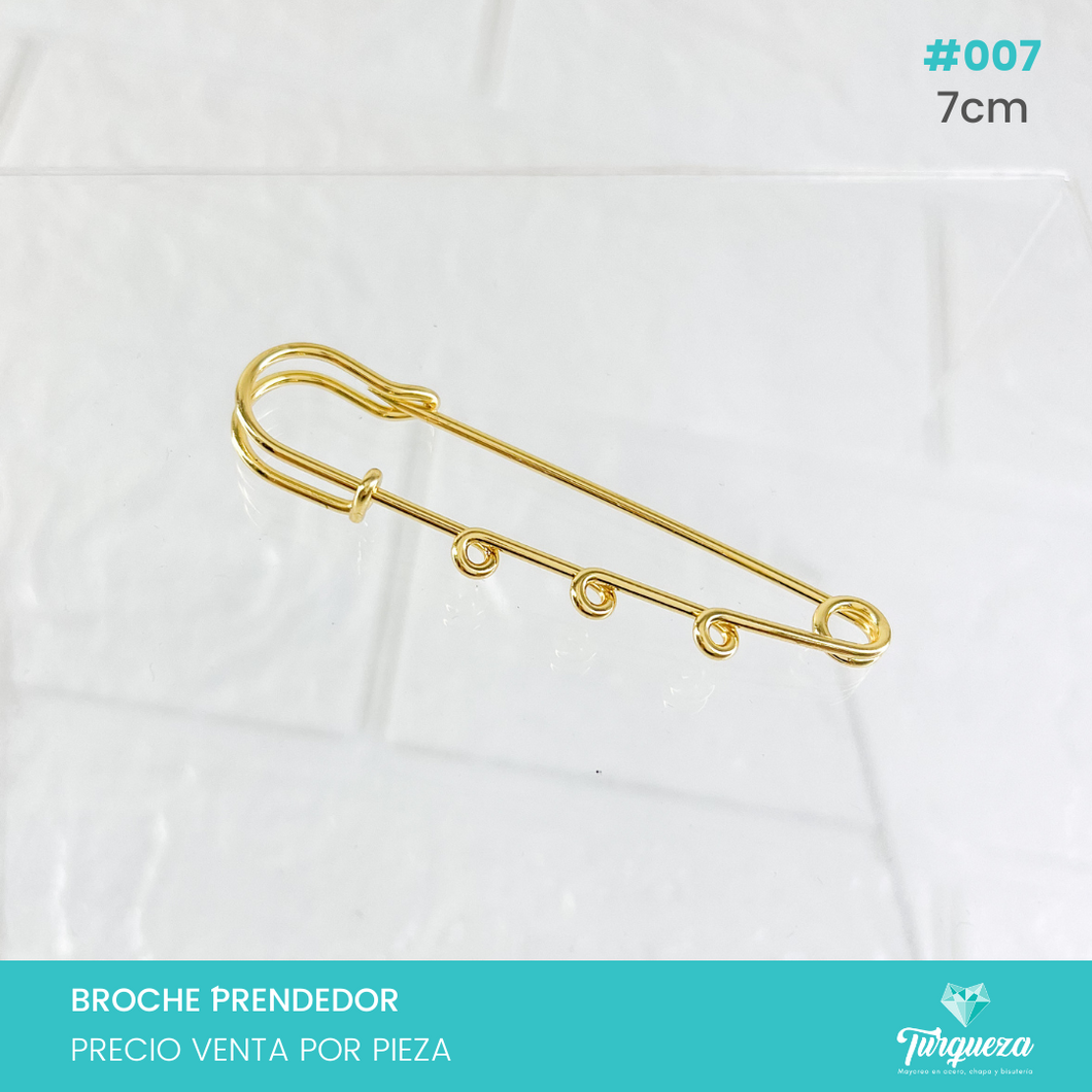 Broche Prendedor Dorado para Colgar (7cm) #007