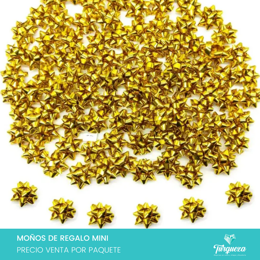 Moños Dorados Mini Pack 120 pzas (2cm)