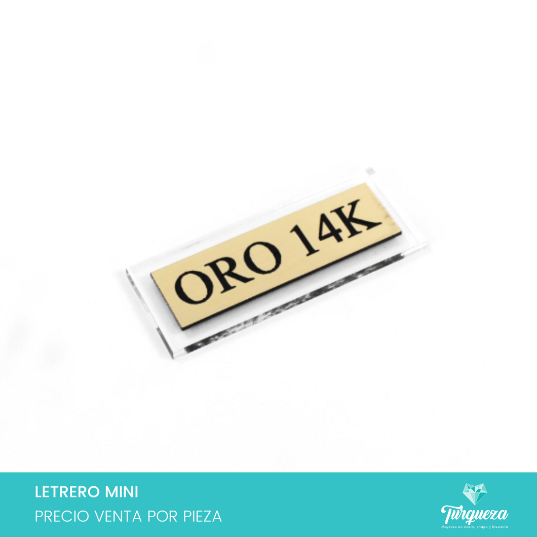 Letrero Mini Joyería ORO 14K