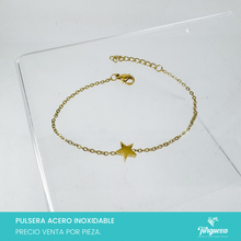 Cargar imagen en el visor de la galería, Pulsera Estrella Dorada Acero Inoxidable
