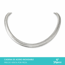 Cargar imagen en el visor de la galería, Cadena Planchada Plateado (60cm-8mm) Acero Inoxidable
