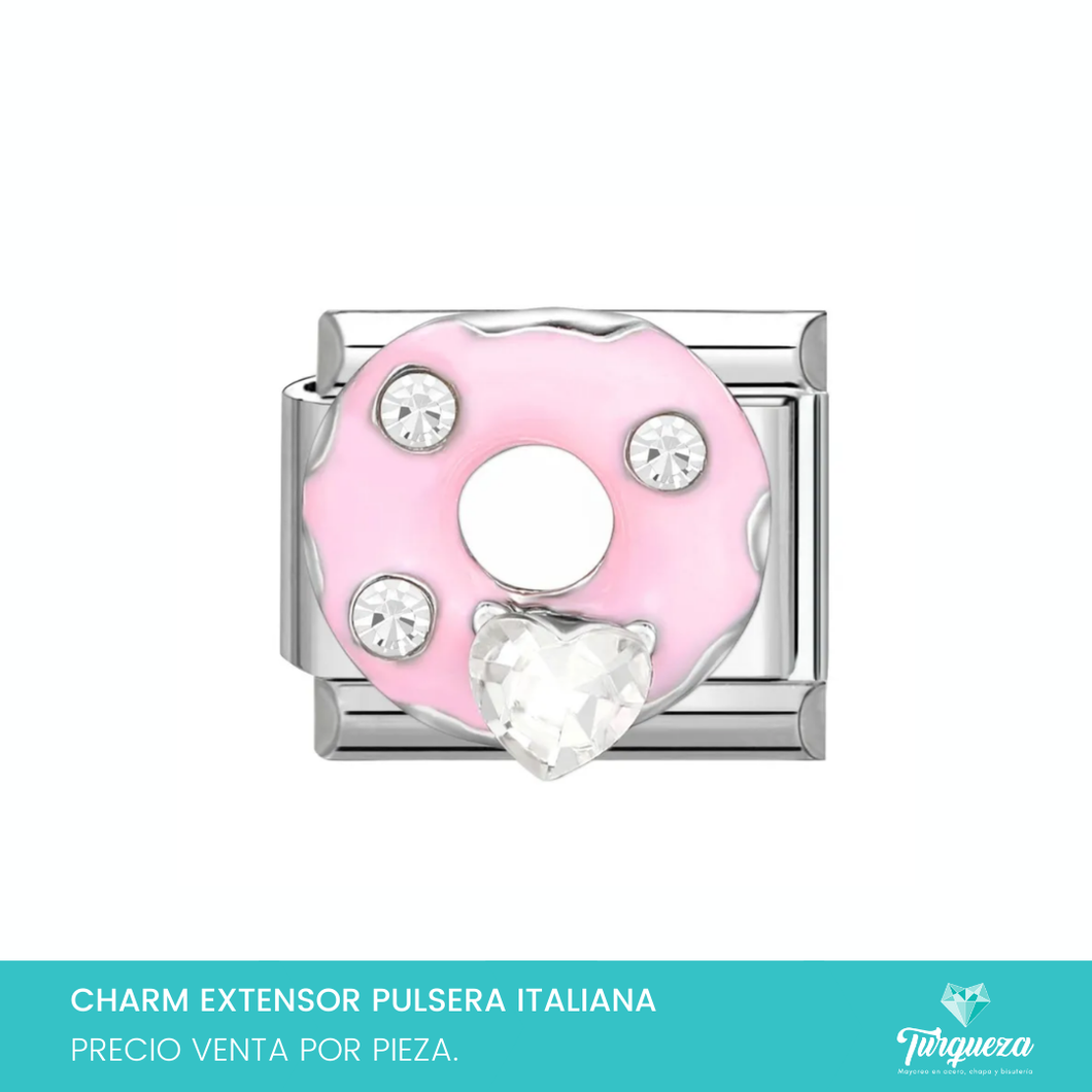 Dije Charm Dona Brillos para Pulsera Tipo Italiana Plateado Acero Inoxidable