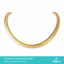 Cargar imagen en el visor de la galería, Cadena Planchada Dorada (60cm-8mm) Acero Inoxidable
