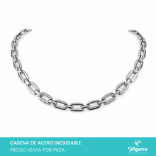 Cargar imagen en el visor de la galería, Cadena Forzada Plateado (60cm-6mm) Acero Inoxidable
