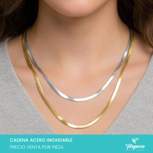 Cargar imagen en el visor de la galería, Collar Plancheado Doble Acero Inoxidable
