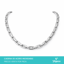 Cargar imagen en el visor de la galería, Cadena Cuadros Chunky Plateado (60cm-6mm) Acero Inoxidable
