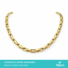 Cargar imagen en el visor de la galería, Cadena Cuadros Chunky Dorado (42cm-6mm) Acero Inoxidable
