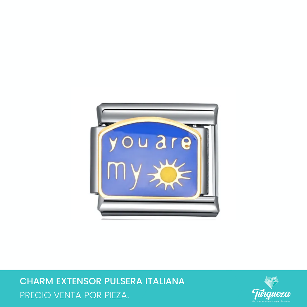 Dije Charm My Sun para Pulsera Tipo Italiana Plateado Acero Inoxidable