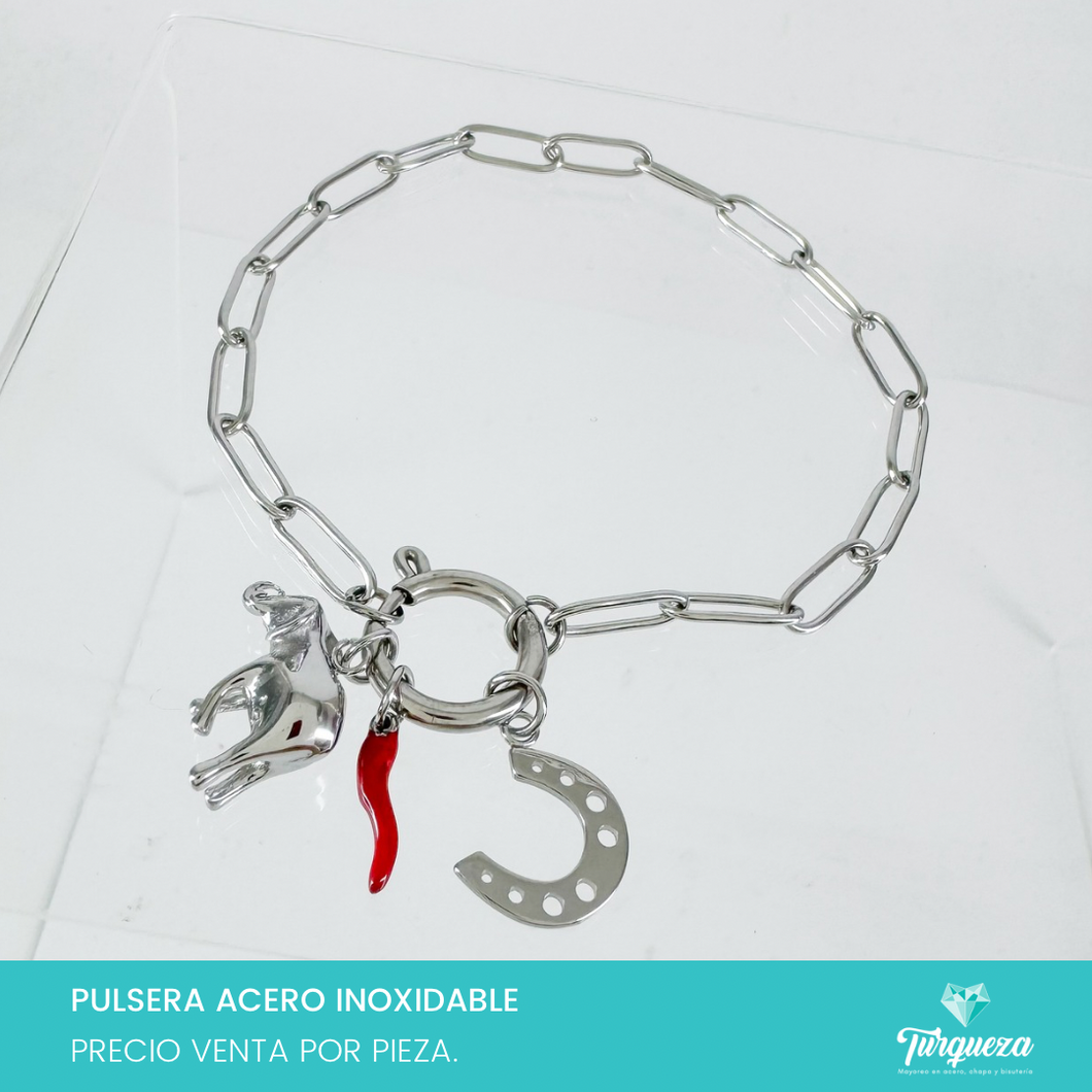 Pulsera De La Suerte Acero Inoxidable