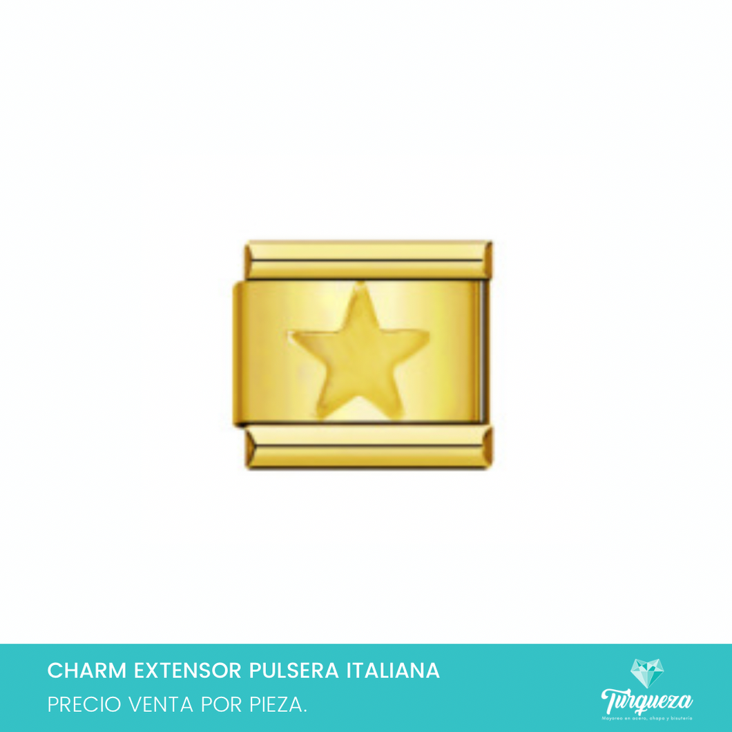 Dije Charm Estrella para Pulsera Tipo Italiana Acero Inoxidable