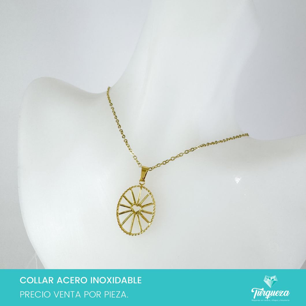 Collar Corazon Acero Inoxidable