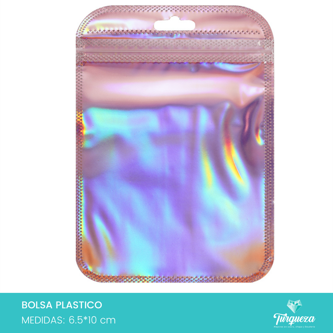 Bolsas Metálicas Rosa con Cierre (20 pzas 6.5*10cm)