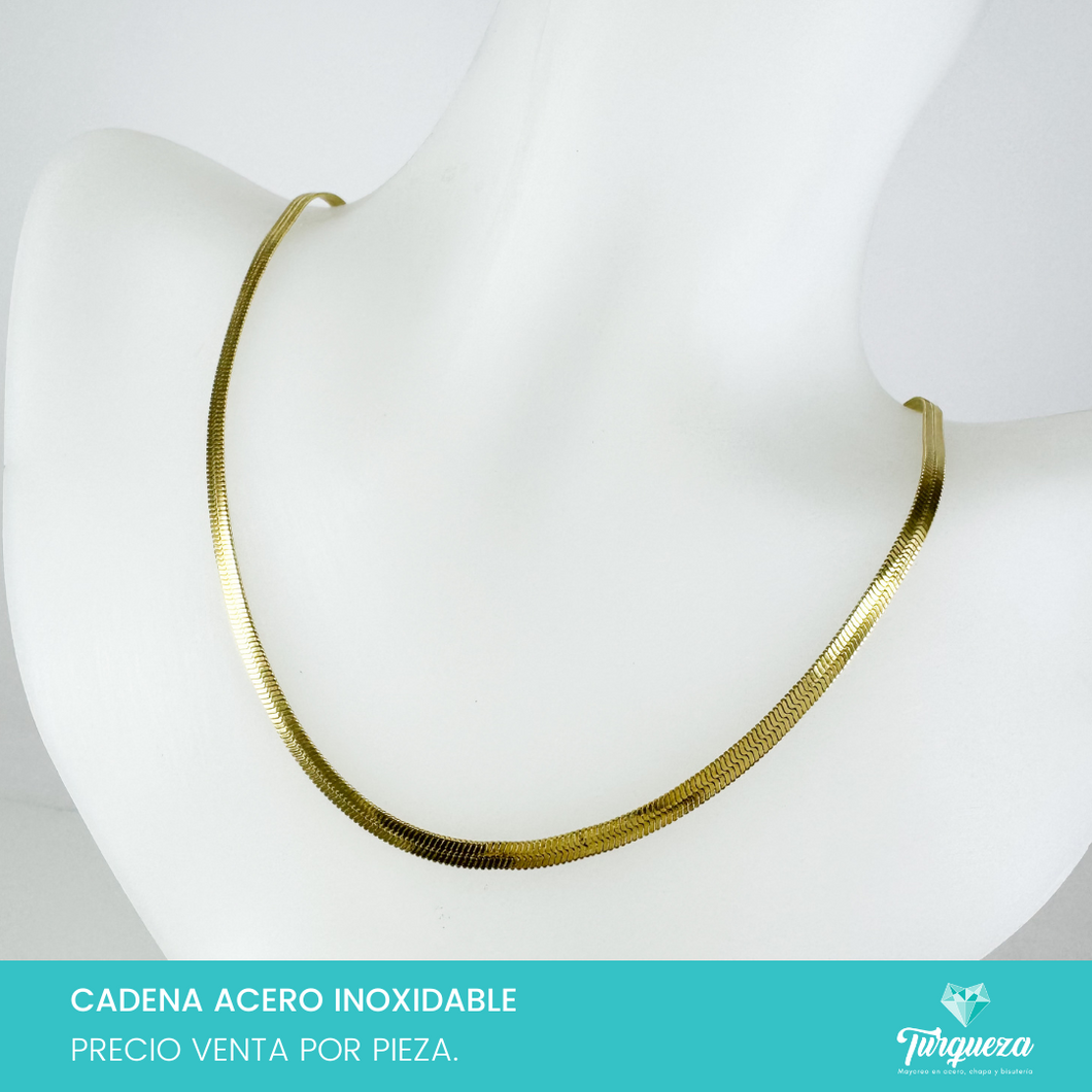 Cadena Planchada Dorada (45cm-4mm) Acero Inoxidable