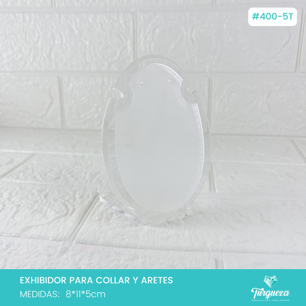 Exhibidor Redondo Collar y Aretes Transparente Glass