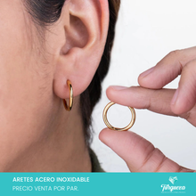 Cargar imagen en el visor de la galería, Arete Hoops MED Dorado (1.7cm) Acero Inoxidable
