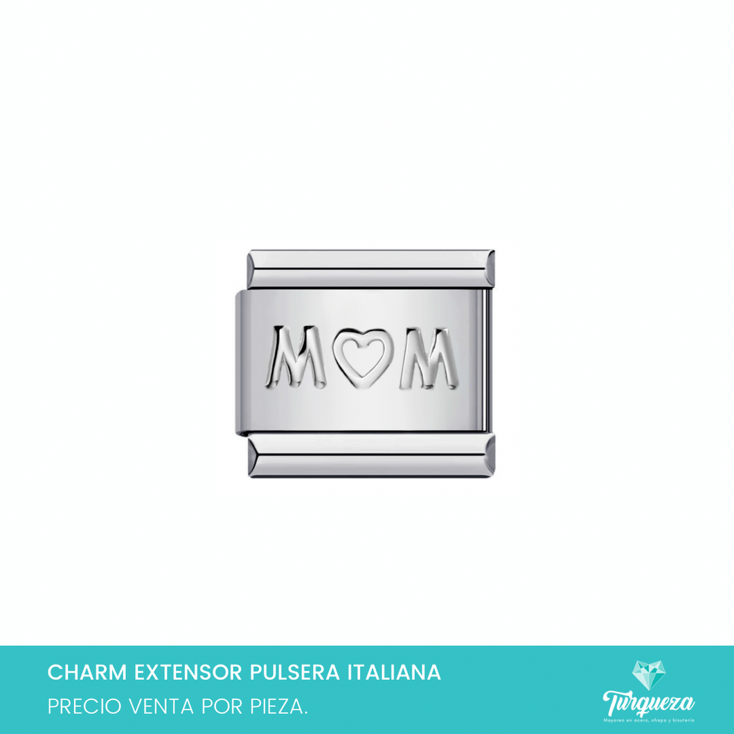 Dije Charm Mom para Pulsera Tipo Italiana Acero Inoxidable