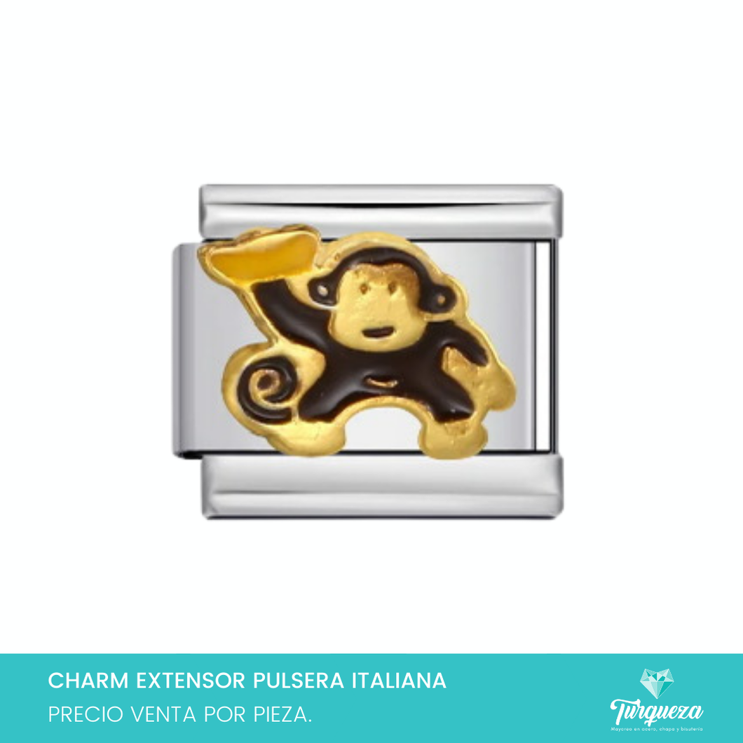 Dije Charm Chango para Pulsera Tipo Italiana Plateado Acero Inoxidable
