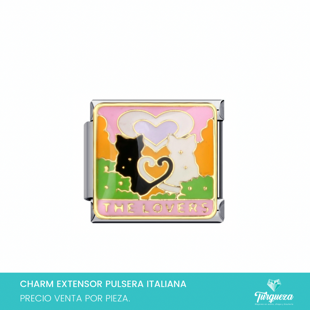 Dije Charm Gatos para Pulsera Tipo Italiana Platedo Acero Inoxidable