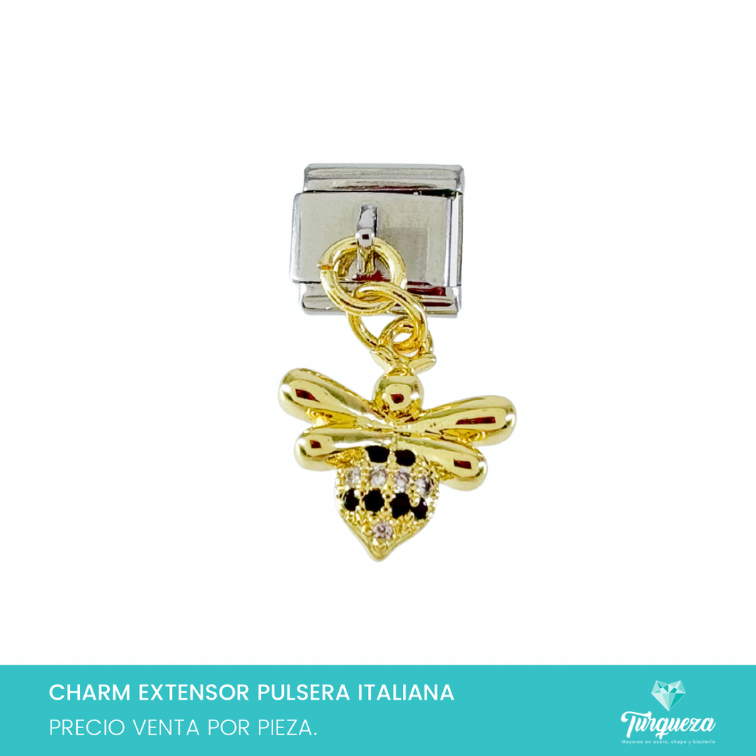 Dije Charm Abeja Colgante para Pulsera Tipo Italiana Acero Inoxidable