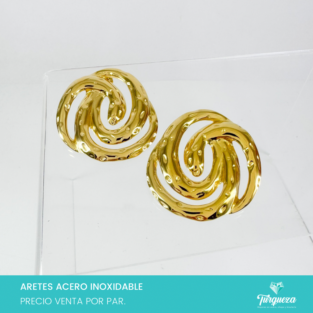 Arete Chunky Dorado 5cm Acero Inoxidable