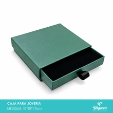 Cargar imagen en el visor de la galería, Caja de Joyería Extraible Verde (10x10x1.7 cm)
