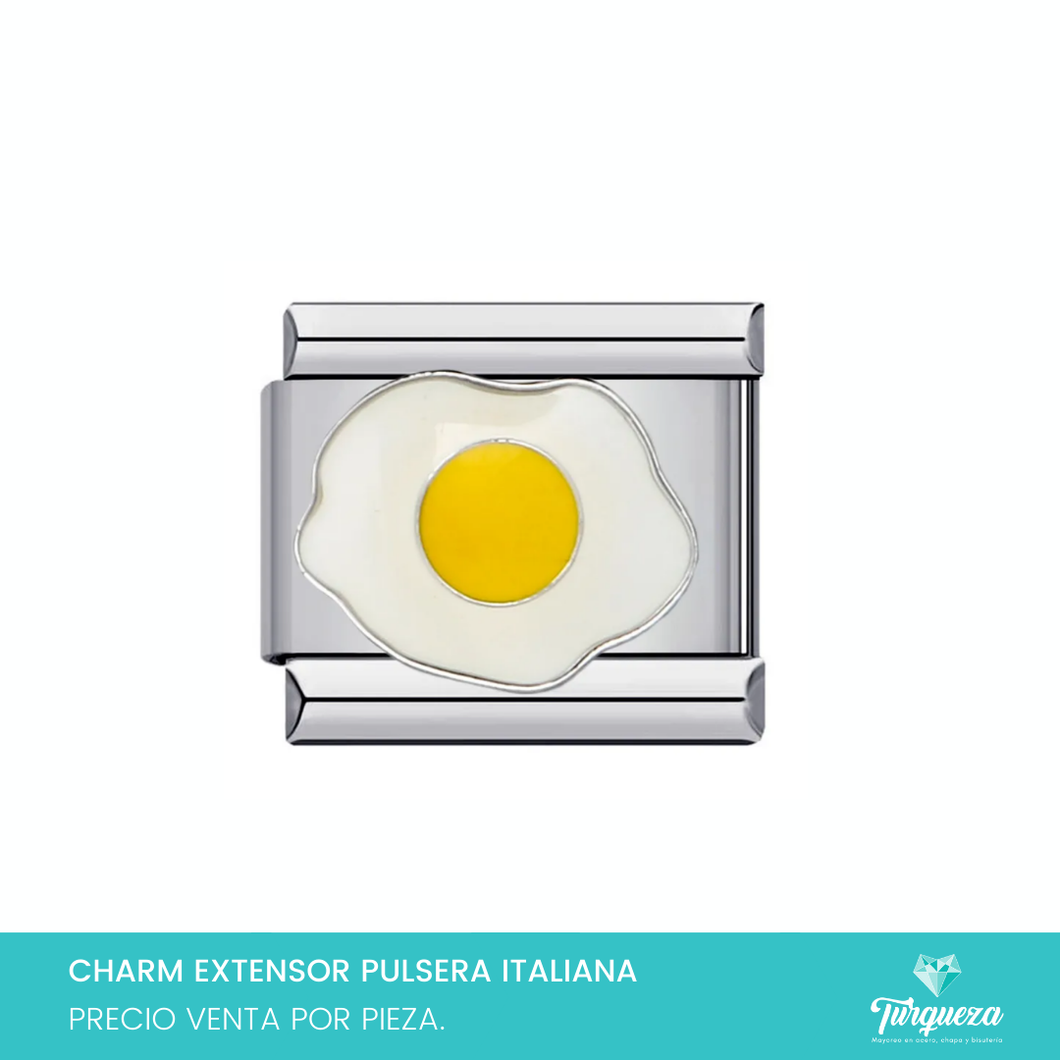 Dije Charm Huevo para Pulsera Tipo Italiana Plateado Acero Inoxidable