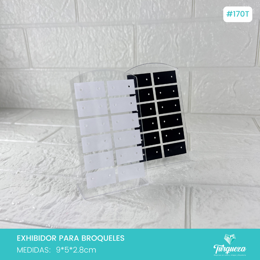 Exhibidor 12 Broqueles Transparente + Negro CH (6pzas)