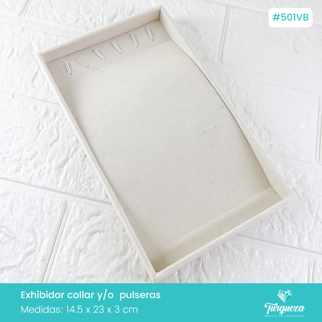Exhibidor Charola Para Collares/Pulseras Tela Beige