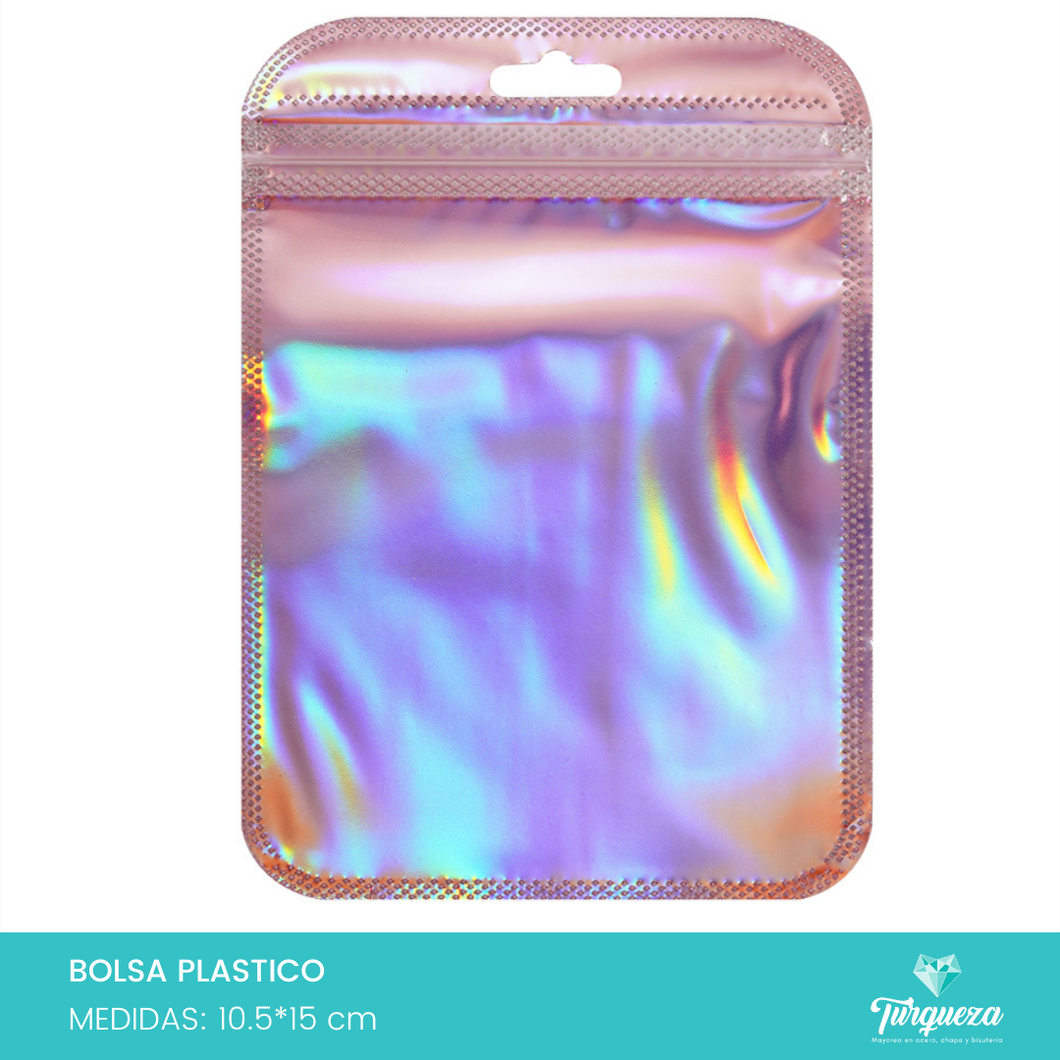 Bolsas Metálicas Rosa con Cierre (20 pzas 10.5*15cm)