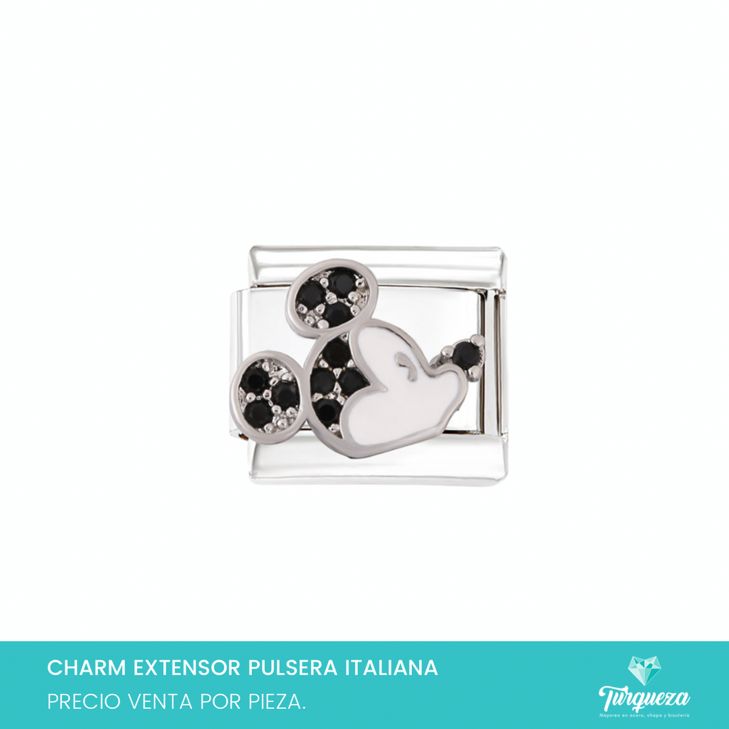 Dije Charm Raton Caricatura para Pulsera Tipo Italiana Acero Inoxidable