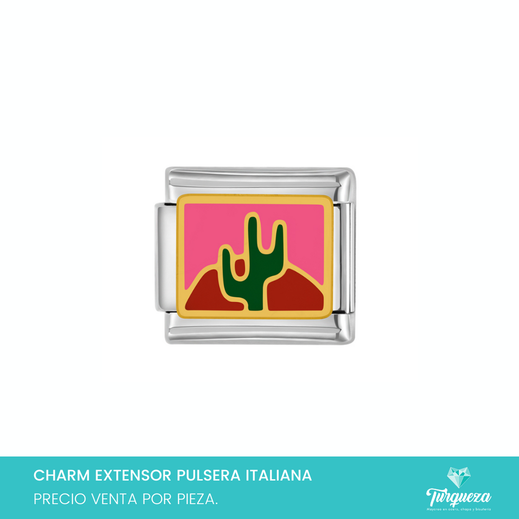 Dije Charm Cactus para Pulsera Tipo Italiana Acero Inoxidable