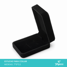 Cargar imagen en el visor de la galería, Estuche Negro Afelpado para Joyería (7x10x3.8cm)
