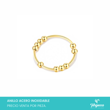 Cargar imagen en el visor de la galería, Anillo Ansiedad Dorado Acero Inoxidable
