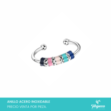 Cargar imagen en el visor de la galería, Anillo Ansiedad Colores Ajustable Plateado Acero Inoxidable
