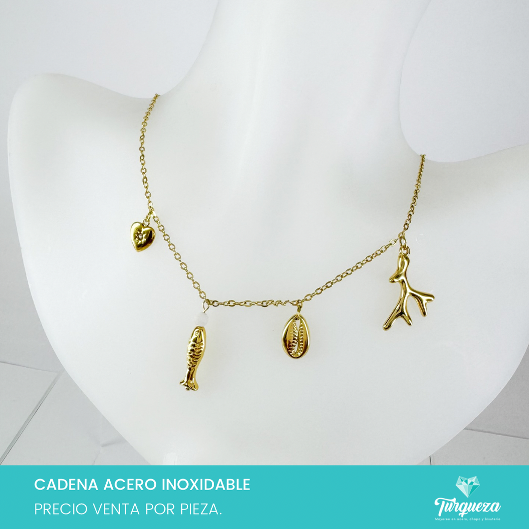 Collar Dijes Mar Acero Inoxidable